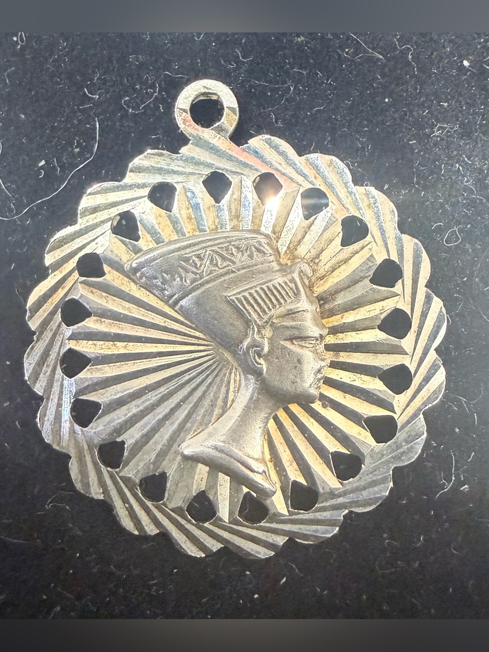 925 Sterling Silver Nefertiti Pendant Made In Italy